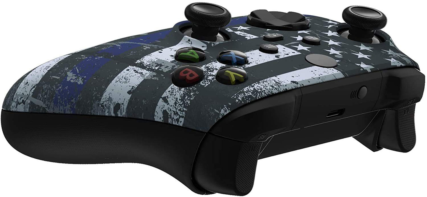 Custom Controllerzz Wireless Controller for Xbox Series X/S & One - Soft Touch Feel, X/S Blue Line