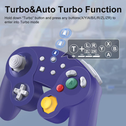HaeBorl Wireless Controller for Nintendo Switch - Pro Controller with 600mAh Battery, Auto Turbo, Purple
