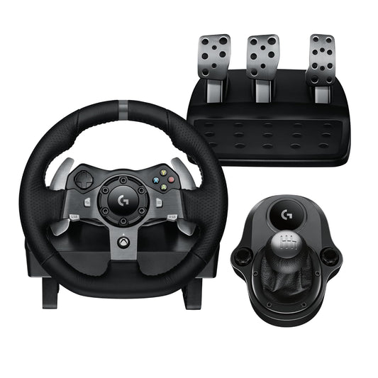Logi tech G920 Driving Force Racing Wheel and Pedals  Force Feedback + Logitech G Driving Force Shifter - Xbox Series X|S  Xbox One and PC  Mac - Black (Wheel+Pedal+Shifter)