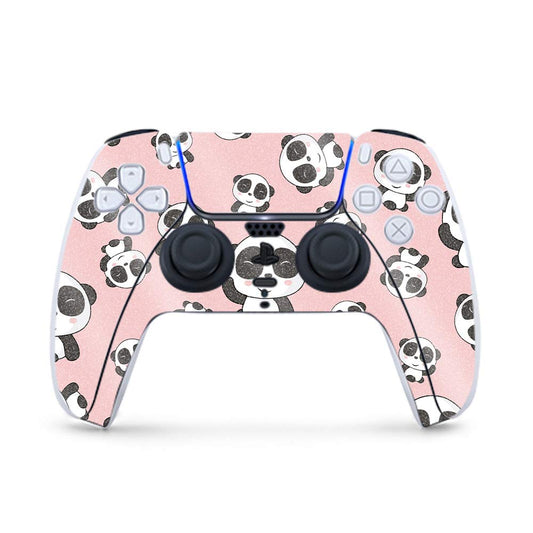 MightySkins Glossy Glitter Gaming Skin for PS5 / Playstation 5 Controller - Panda Hello | Durable High-Gloss Glitter Finish | Easy to Apply and Change Style | Made in The USA