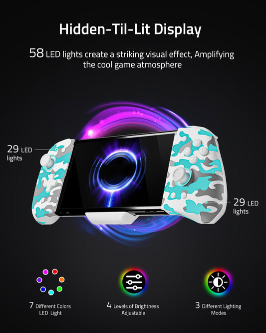 FUNLAB Switch Joypad Controller for Nintendo Switch, Camo White, Ergonomic, Customizable with Turbo and Mapping Features