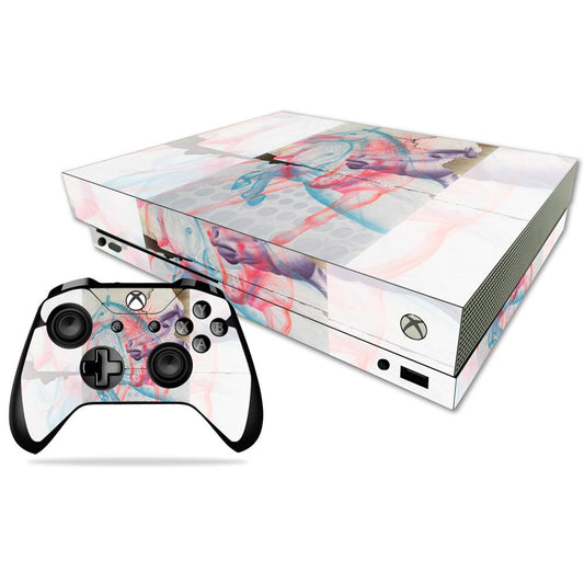 MIGHTY SKINS Xbox One X Skin - Durable Vinyl Decal Wrap, 10.2x6.6, Damaged Horses, Easy Apply/Remove