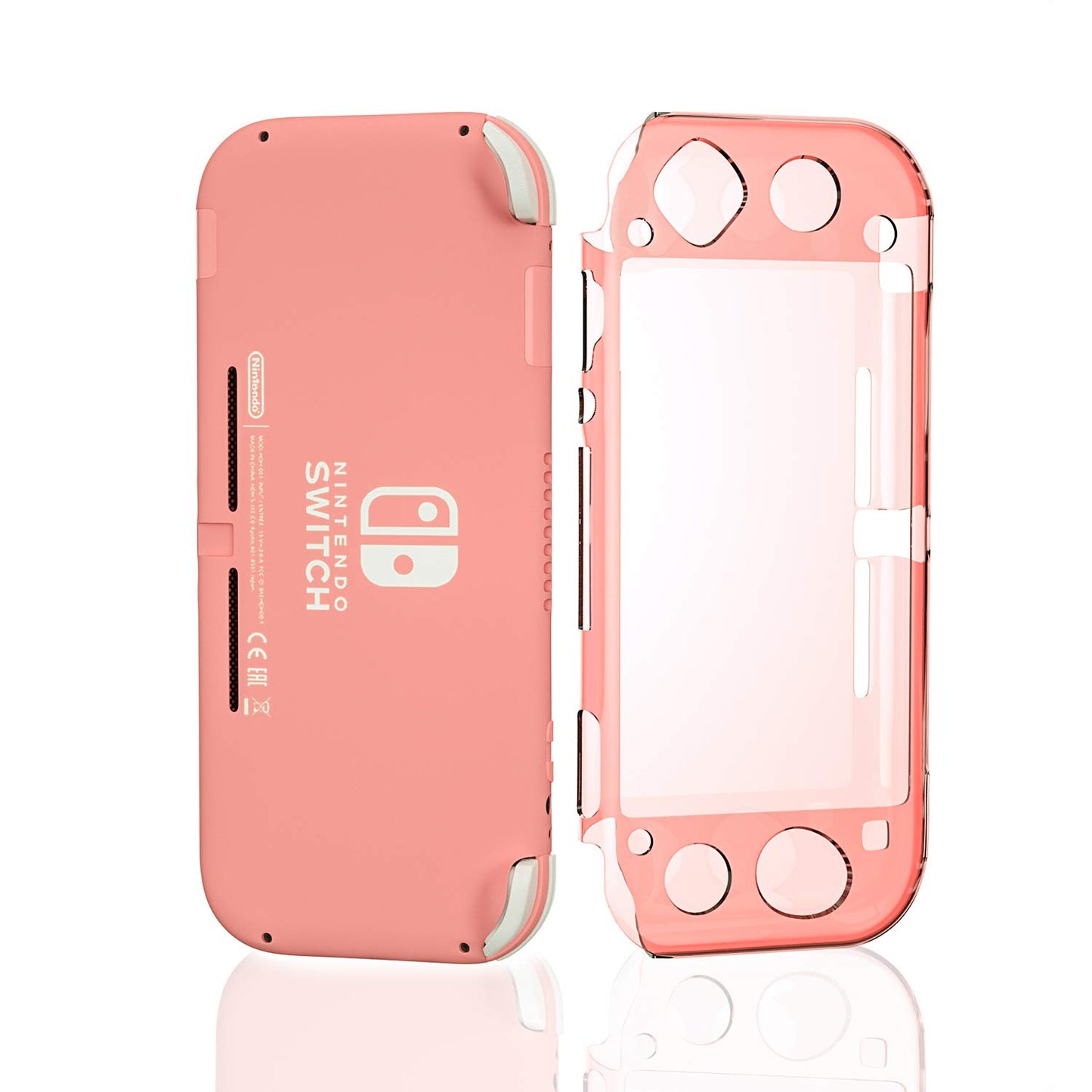 ECHZOVE Protective Case for Nintendo Switch Lite, Hard Clear Case for Nintendo Switch Lite Without The Skins - Coral