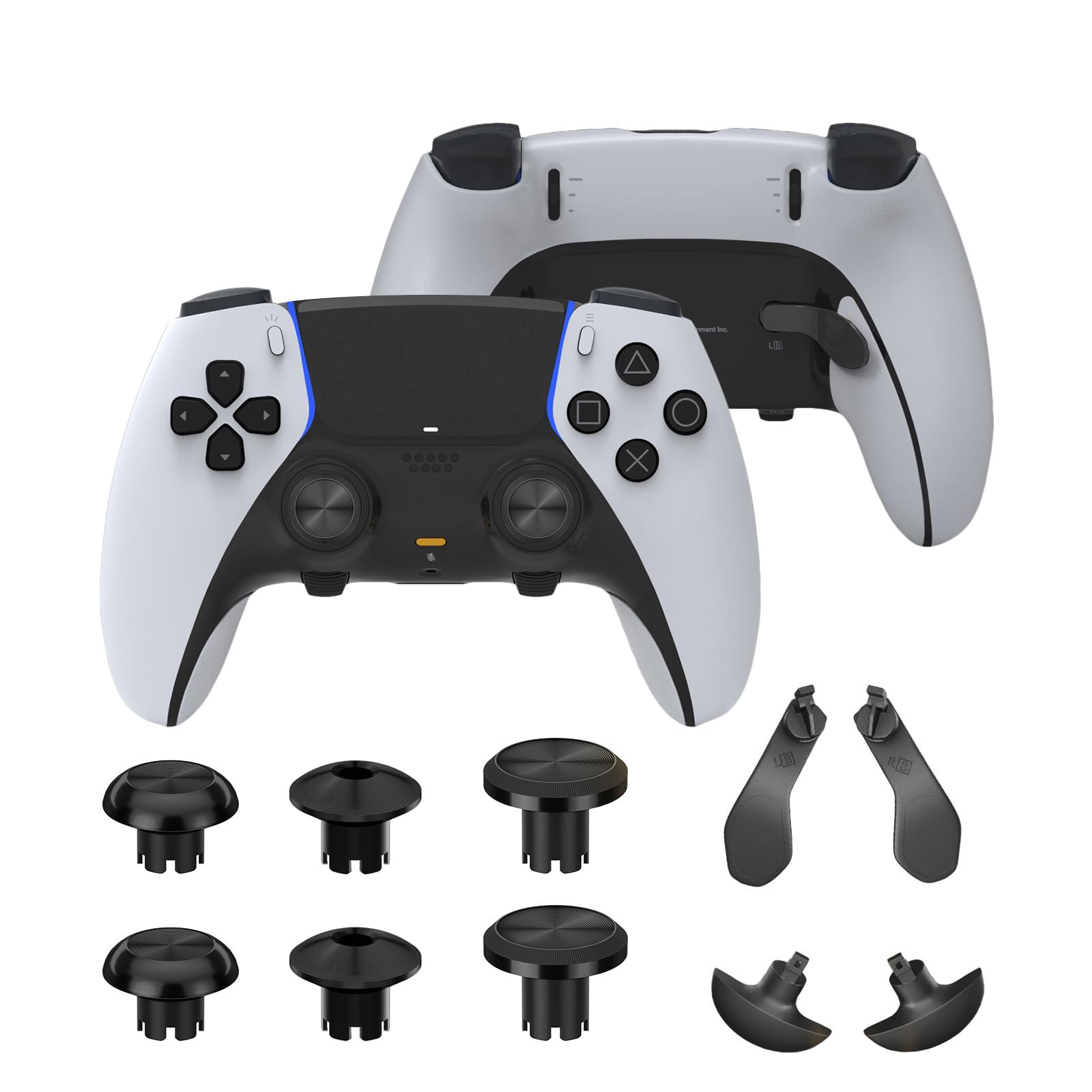 Metal Thumbsticks for PS5 Edge Controller  Metallic Back Paddles Triggers Buttons Joysticks for PS5 Dualsense Controller  Replacement Accessories Parts for PS5 Edge Controller Analog Joystick