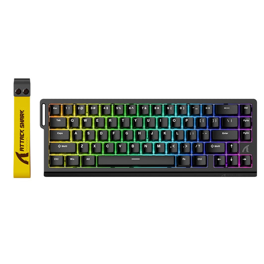 ATTACK shark design X68 HE Rapid control button Mechanical Gaming Keyboard 60% Wired TKL with Adjustable Actuation Hall Effect Magnetic Switch 8KHz Polling Rate RGB Backlit Top Mount for PC Mac Esport Gamer(Black)