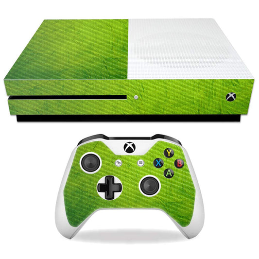 MightySkins Carbon Fiber Skin for Microsoft Xbox One S - Green Cement | Protective  Durable Textured Carbon Fiber Finish | Easy to Apply  Remove  and Change Styles | Made in The USA