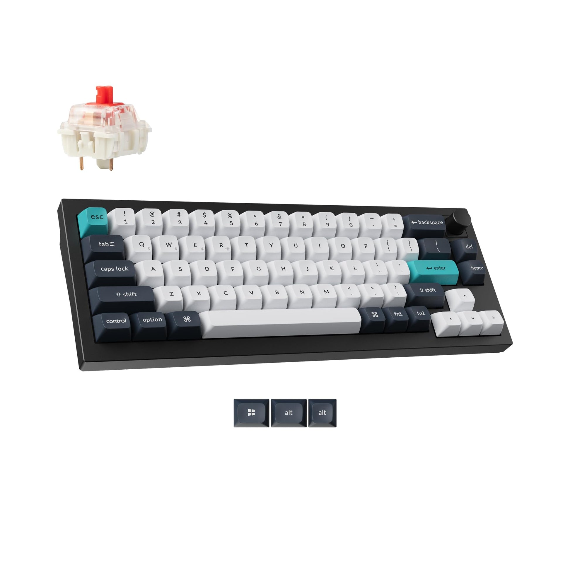 Keychron Q2 Max Wireless Custom Mechanical Gaming Keyboard  QMK/VIA Programmable Knob 2.4 GHz/Bluetooth 5.1/Wired  65% Compact RGB Hot-Swap with Gateron Red Switch for Mac Windows Linux - Black