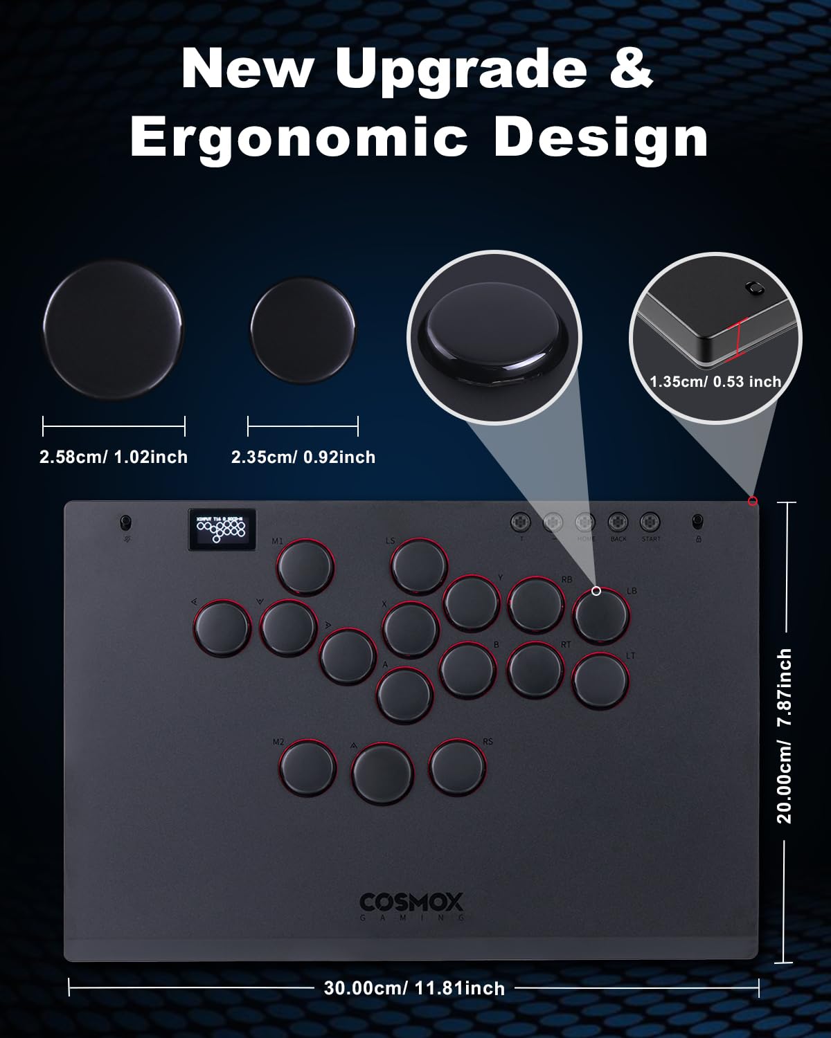 ONEED Haute42 Leverless Arcade Stick - M Ultra2 Black, RGB Lighting, Lock Button, Hot Swap for PC/PS3/PS4/Switch