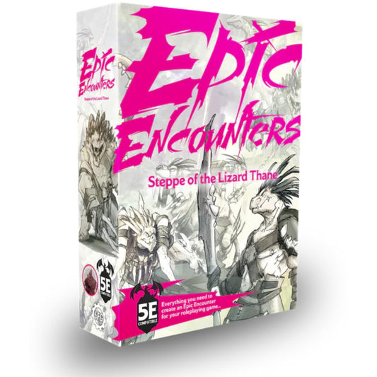 Steamforged Games Epic Encounters RPG: Steppe of The Lizard Thane, 20 Miniatures, Double-Sided Mat, Game Master Book, 5E Compatible
