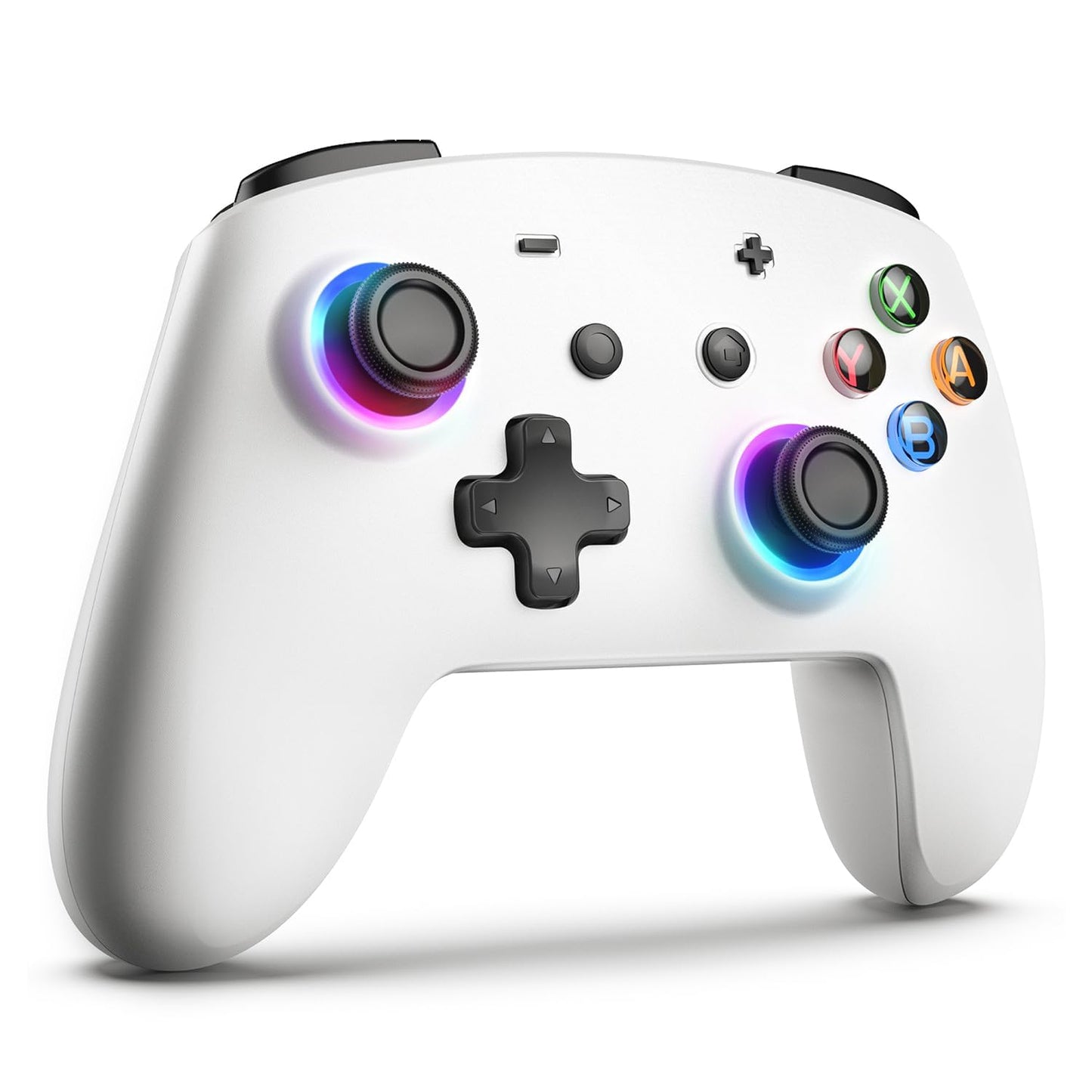 ECHTPower Switch Pro Controller - Wireless Gamepad with LED Light, Dual Vibration, Macro Buttons, Gyroscope - White, Model SP02