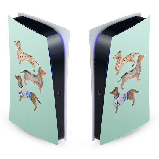 Head Case Designs Officially Licensed Cat Coquillette Dachshunds Art Mix Vinyl Faceplate Sticker Gaming Skin Decal Cover Compatible With Sony PlayStation 5 PS5 Digital Edition Console