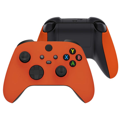 eXtremeRate Xbox Series X/S Controller Side Rails Grips - Orange Soft Touch Plastic Cover, Model ZX3P304