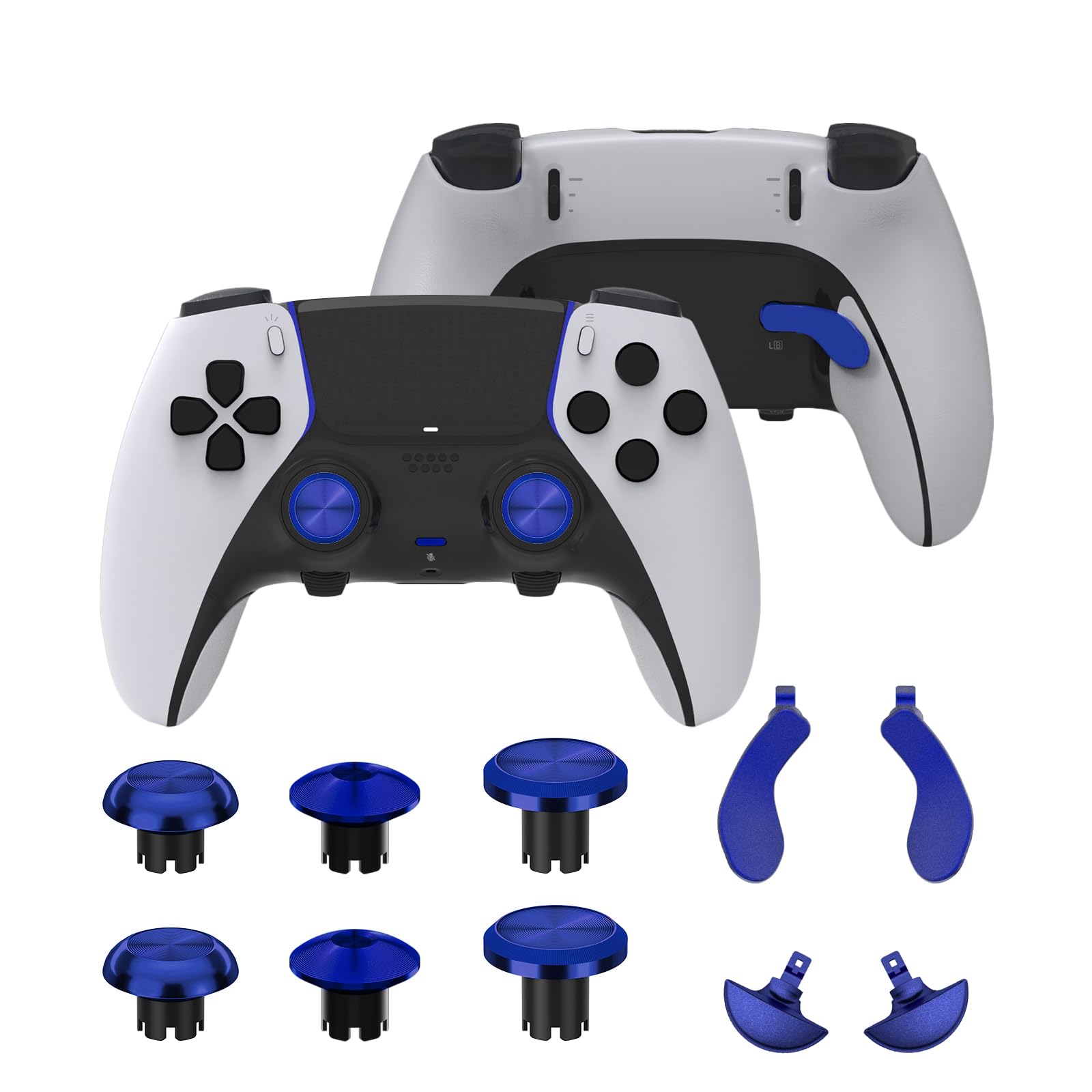 Metal Thumbsticks for PS5 Edge Controller  Metal Back Paddles control buttons Buttons Joysticks for PS5 Dualsense Controller  Replacement Accessories Parts for PS5 Edge Controller Analog Joystick  Blue