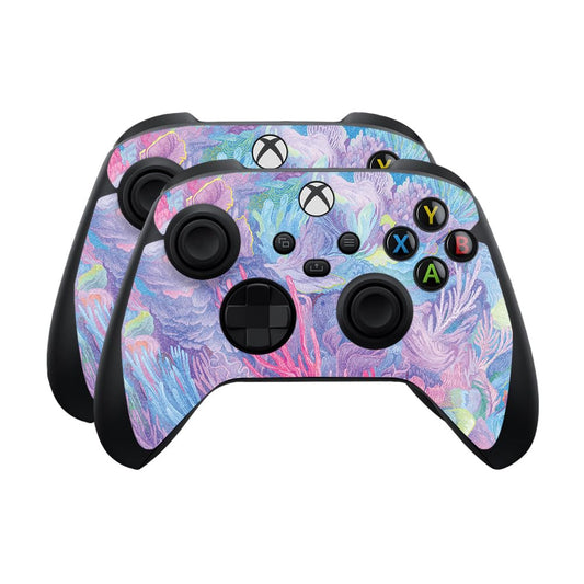Glossy Glitter Skin Compatible with Microsoft Xbox Series X|S Controller (2 Pack) - Dreamy Reef - Premium 3M Vinyl Protective Wrap Decal Cover - Easy to Apply | Crafted in The USA by MightySkins