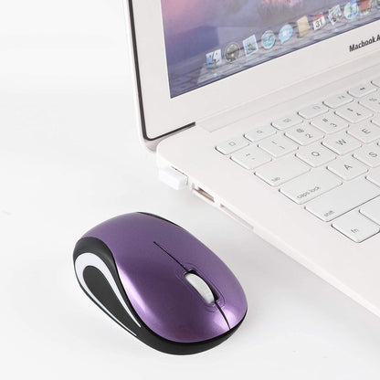 elec Space Mini Wireless Mouse for Kids, Portable Cordless Travel Mouse, Purple, Ideal for Ages 3-7, USB Receiver for PC/Laptop