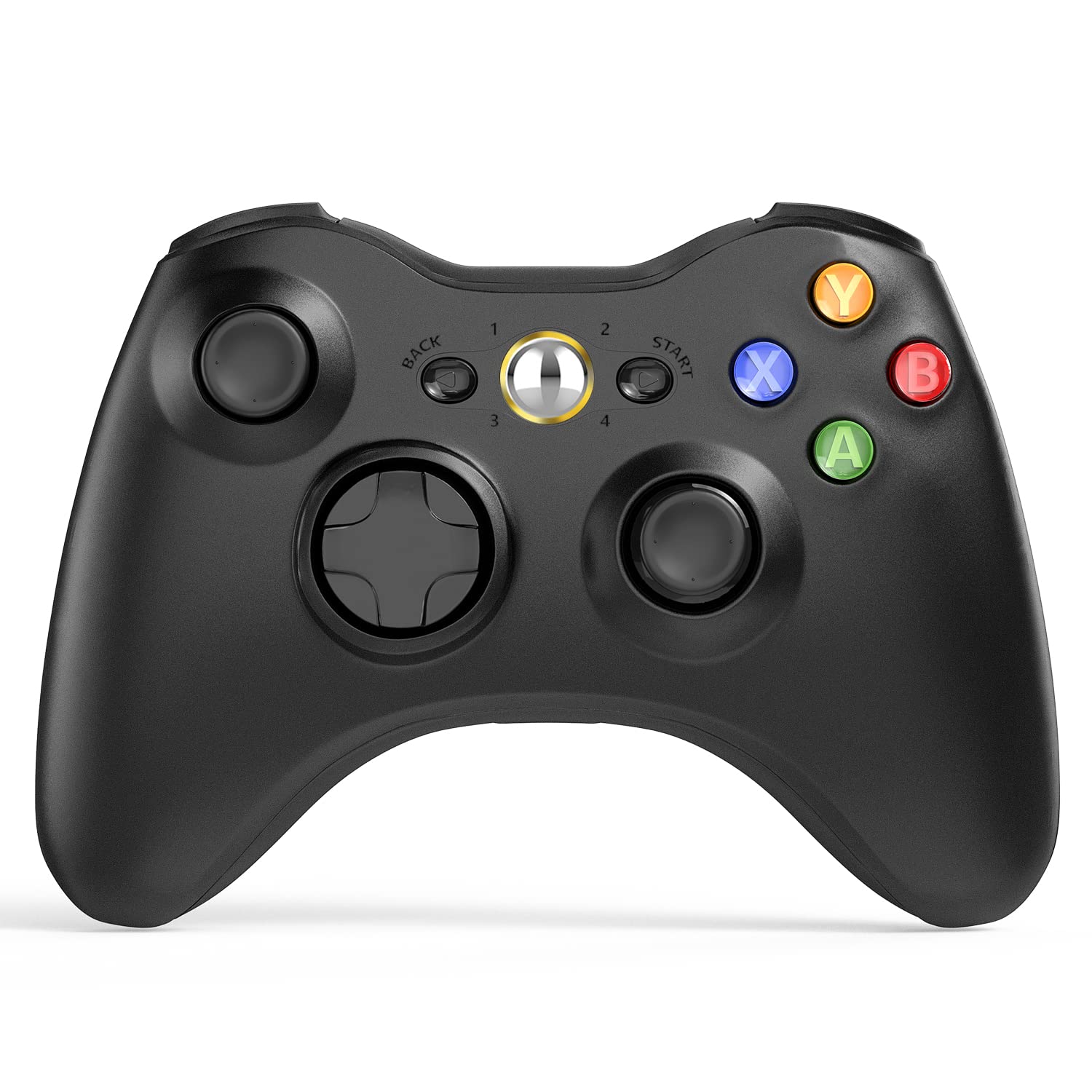 W&O Wireless Controller Compatible with Xbox 360 2.4GHZ Gamepad Joystick Wireless Controller Compatible with Xbox 360 and PC Windows 7 8 10 11 with Receiver (Black)