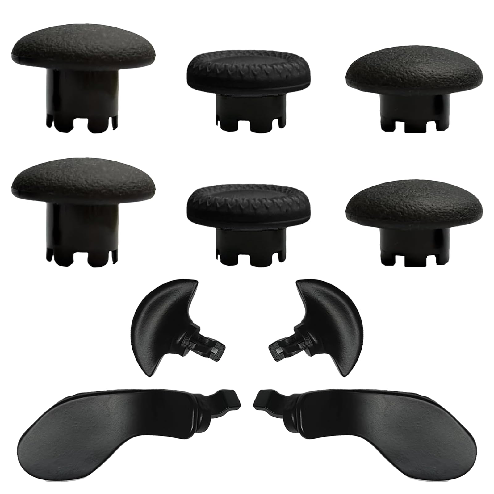 10-in-1 Metal Thumbsticks Replacement for PS5 Dualsense Edge Controller 4 Metallic Back Paddles control buttons Buttons Repair Parts for PS5 Edge Controller with 6 Analog Joysticks(Black)