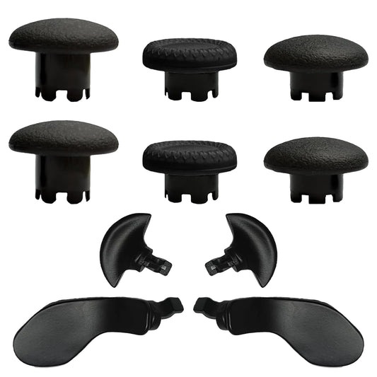 10-in-1 Metal Thumbsticks Replacement for PS5 Dualsense Edge Controller 4 Metallic Back Paddles control buttons Buttons Repair Parts for PS5 Edge Controller with 6 Analog Joysticks(Black)