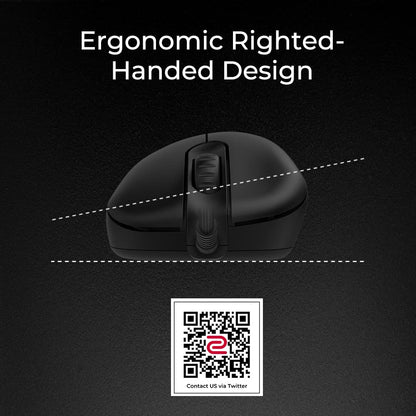BenQ Zowie EC1-C Ergonomic Gaming Mouse - Large Size, Matte Black, Lightweight, Driverless, 24-Step Scroll Wheel