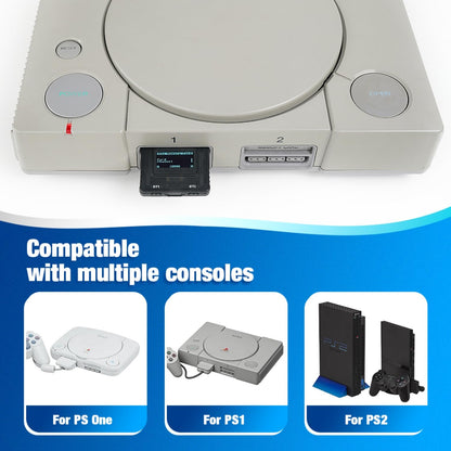 BITFUNX PSxMemCard Gen2 - High-Speed 8GB Memory Card for PS2/PS1, White, Supports Firmware Upgrade and Unlimited Storage
