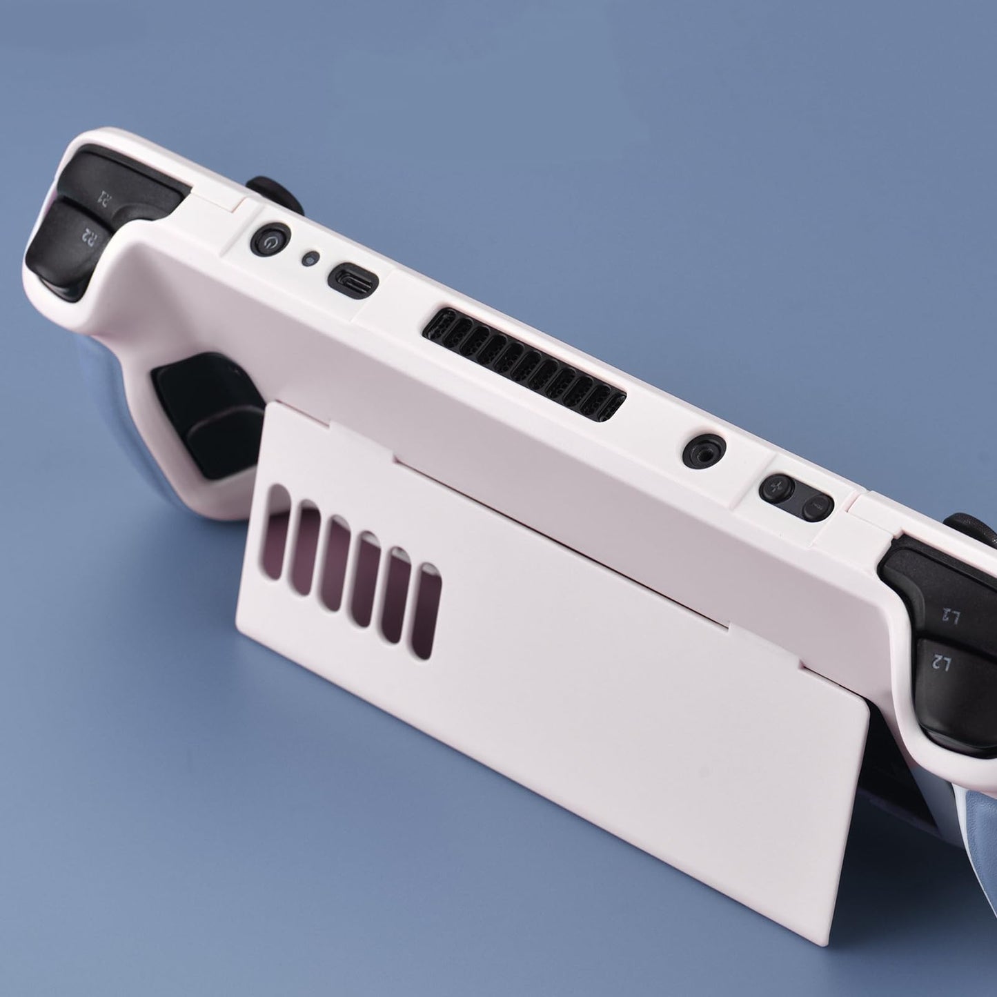 UYIYE Kickstand Case for Steam Deck - Protective Beige/Blue Accessory, Model CASE-STEAM-FT02-Blue