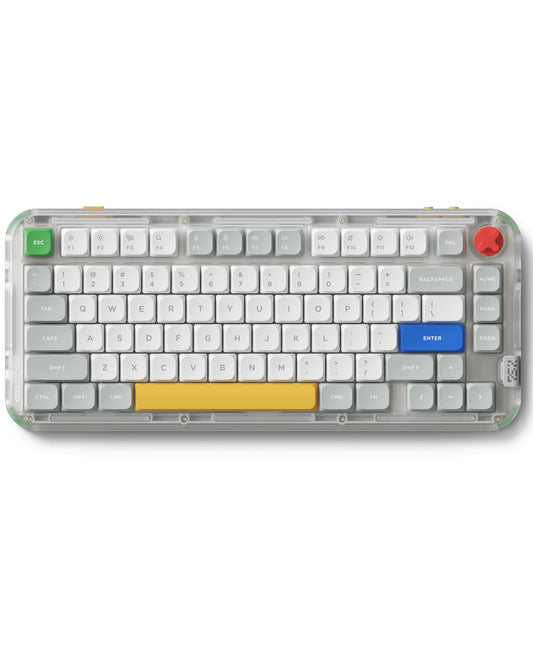 nuphy Kick75 Low Profile Wireless Mechanical Keyboard, 75% Layout, RGB Backlit, Brown Nano Switch, White