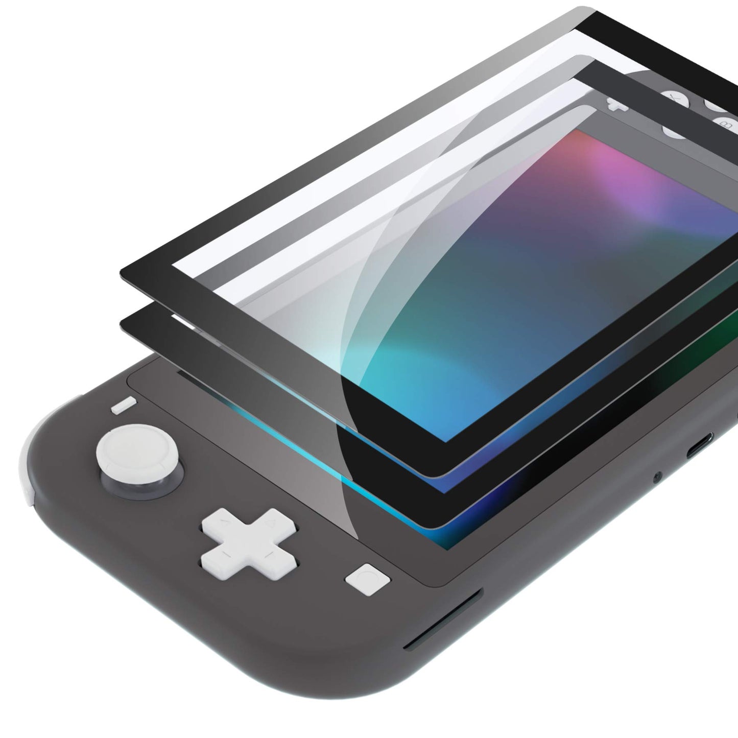 eXtremeRate 2 Pack Black Border Transparent HD Clear Saver Protector Film  Tempered Glass Screen Protector for Nintendo Switch Lite [Anti-Scratch  Anti-Fingerprint  Shatterproof  Bubble-Free]