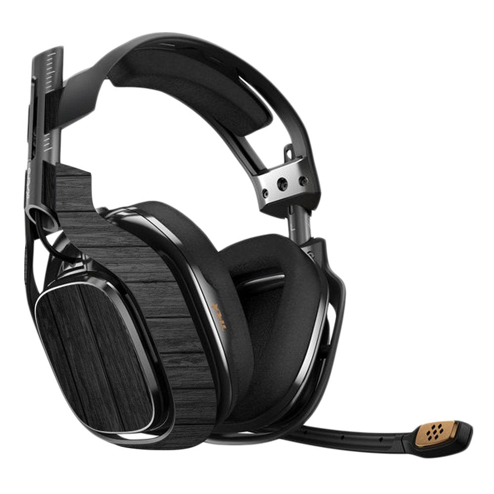 MIGHTY SKINS Astro A40 Gaming Headset Skin - Black Wood Vinyl Decal, Durable & Easy to Apply, Made in The USA