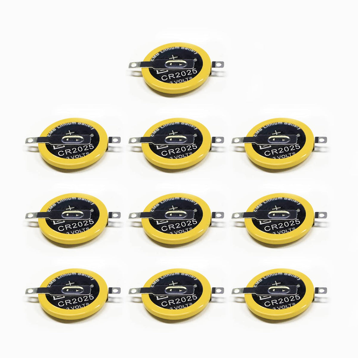 EEMB Tabbed CR2025 Batteries 10 Pack 3V 2025 Gameboy refill unit Battery Solder Tabs Lithium Battery Coin Cell Batteries Color GBC CR2025 3v Lithium Battery Replacement Battery Gameboy Save Battery