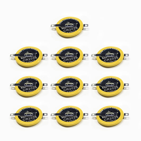 EEMB Tabbed CR2025 Batteries 10 Pack 3V 2025 Gameboy refill unit Battery Solder Tabs Lithium Battery Coin Cell Batteries Color GBC CR2025 3v Lithium Battery Replacement Battery Gameboy Save Battery