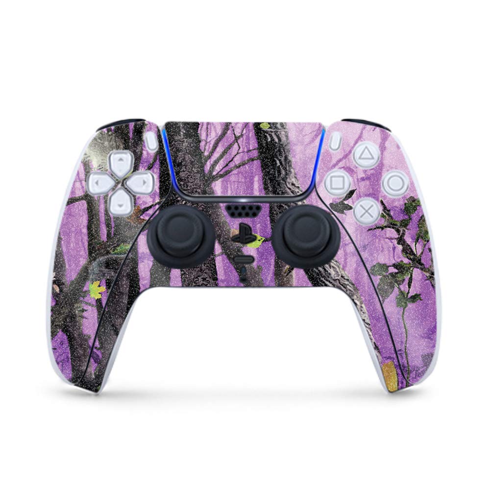 MightySkins Glossy Glitter Gaming Skin for PS5 / Playstation 5 Controller - Purple Tree Camo | Durable High-Gloss Glitter Finish | Easy to Apply and Change Style | Made in The USA