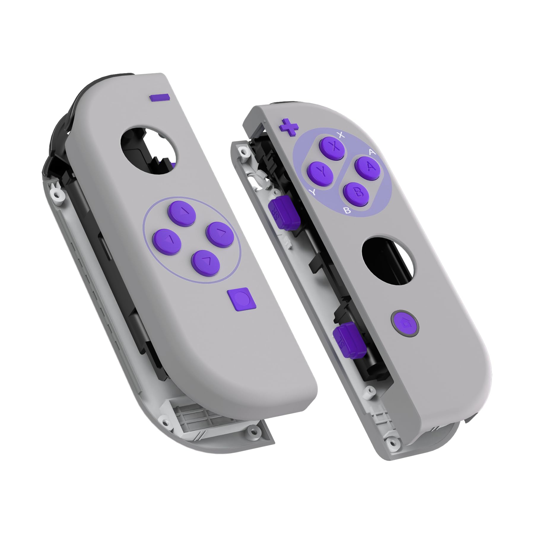 eXtremeRate DIY Replacement Shell Buttons for Nintendo Switch & Switch OLED, Classics SNES Style Housing with Full Set Button fo