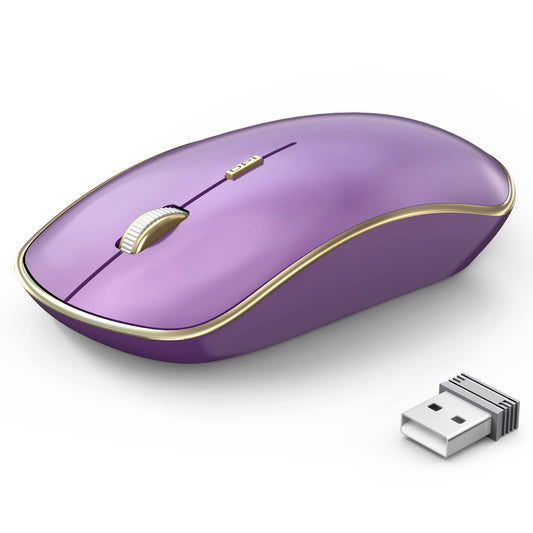 JOYACCESS Wireless Mouse - Ergonomic 2.4G Optical with 5 DPI Levels, Portable Design, Purple (Model: XRF-M1B-PL)