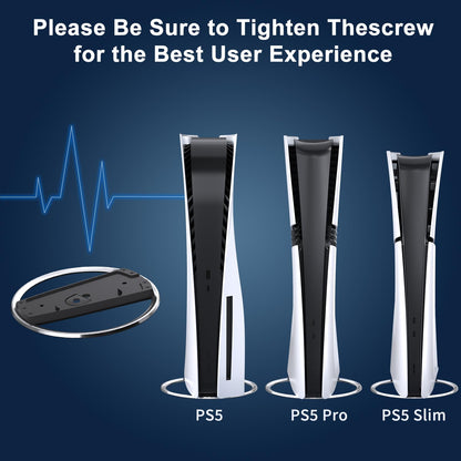 Zaievo PS5 Pro Vertical Stand - Black Aluminium Alloy Console Bracket with Anti-Slip Pads, Space Saving Design, Size S