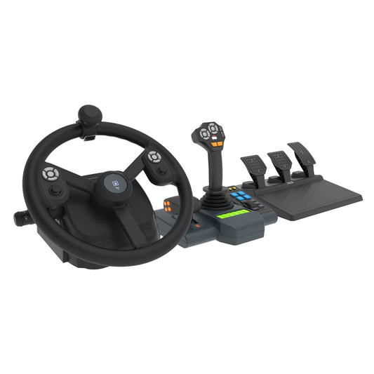 HORI Farming Vehicle Control System for PC - Full-Size Steering Wheel, Control Panel & Pedals, 11.68 x 12.65 x 11.47, Black, Model