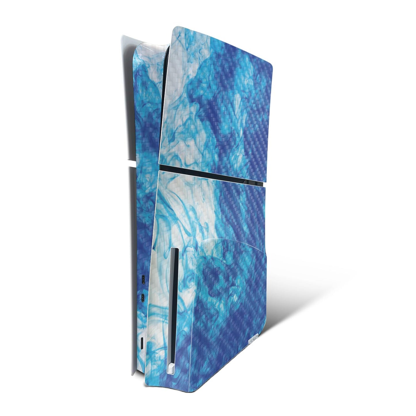 MightySkins Carbon Fiber Skin for PS5 Playstation 5 Slim Disc Edition Console Only - Vibrant Smoke Protective  Durable Textured Carbon Fiber Finish Easy to Apply Made in The USA