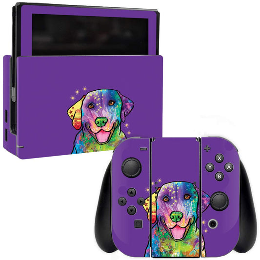 MIGHTY SKINS Nintendo Switch Skin - Golden Retriever Rainbow Vinyl Decal, Durable & Easy to Apply, Model NISWI-Golden Retriever Rainbow