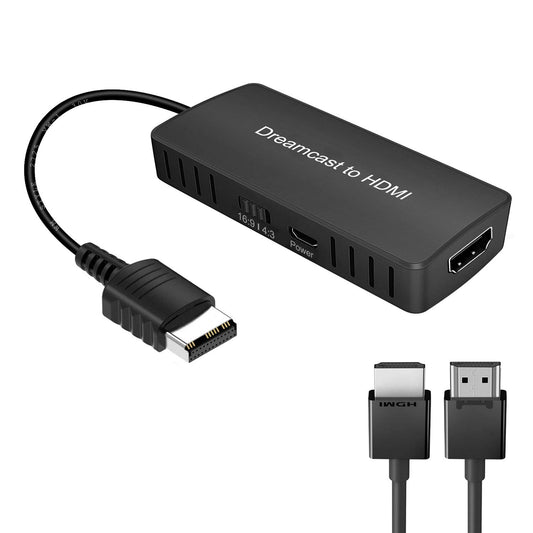 Y.D.F Dreamcast to HDMI Converter, Supports 16:9/4:3, HD Link Cable for Sega Dreamcast, Black, Model OM-087