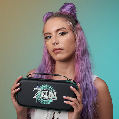 PDP Travel Case Plus GLOW for Nintendo Switch & Lite - Zelda Glow-in-the-Dark, Model 500-224-TOKG, Durable Plastic Material