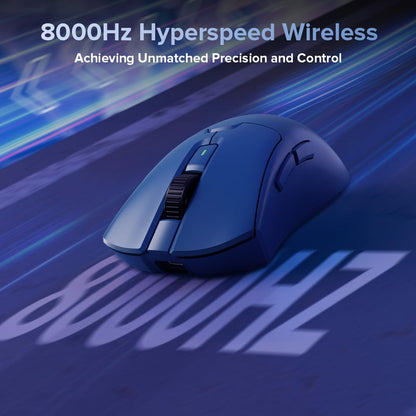 DeLUX M900PRO Wireless Gaming Mouse - 8000Hz Polling Rate, 26000DPI, Ergonomic Design, RGB Dock, Blue