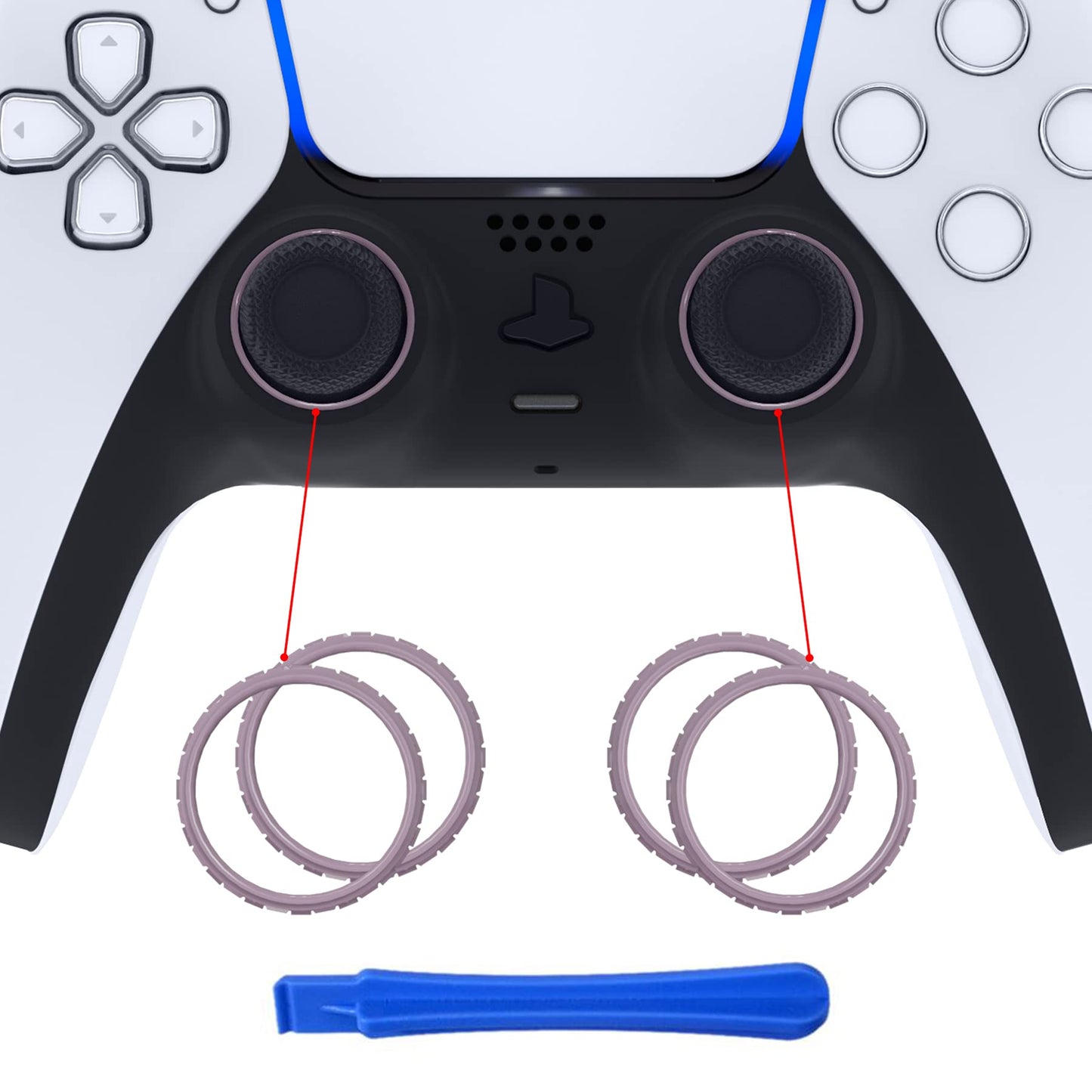 eXtremeRate Dark Grayish Violet Replacement Accessories for PS5 Controller  Custom Accent Rings for PS5 Controller - Controller NOT Included