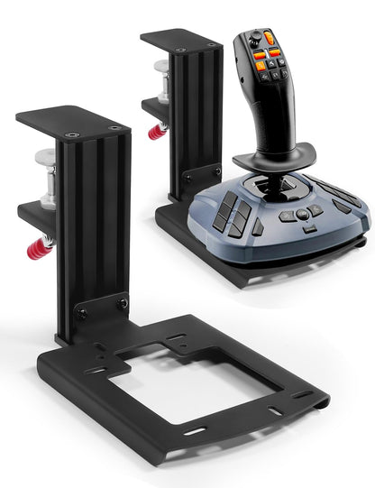 Easyget Metal Desk Mount for Flight Sim Stick - Height Adjustable, Sturdy Clamp, Compatible with Thrustmaster Models, Black