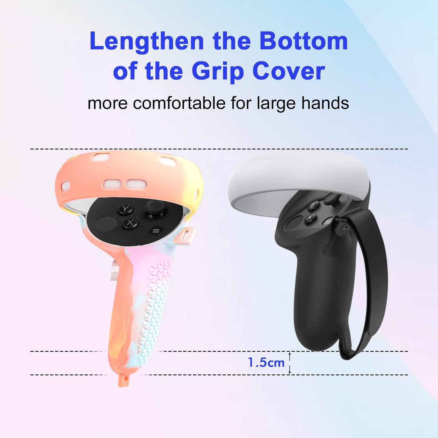 Relohas VR Accessories for Oculus Quest 2 - Silicone Set with Controller Grip, Shell, Face & Lens Covers, 10PCS Eye Covers - Macaron