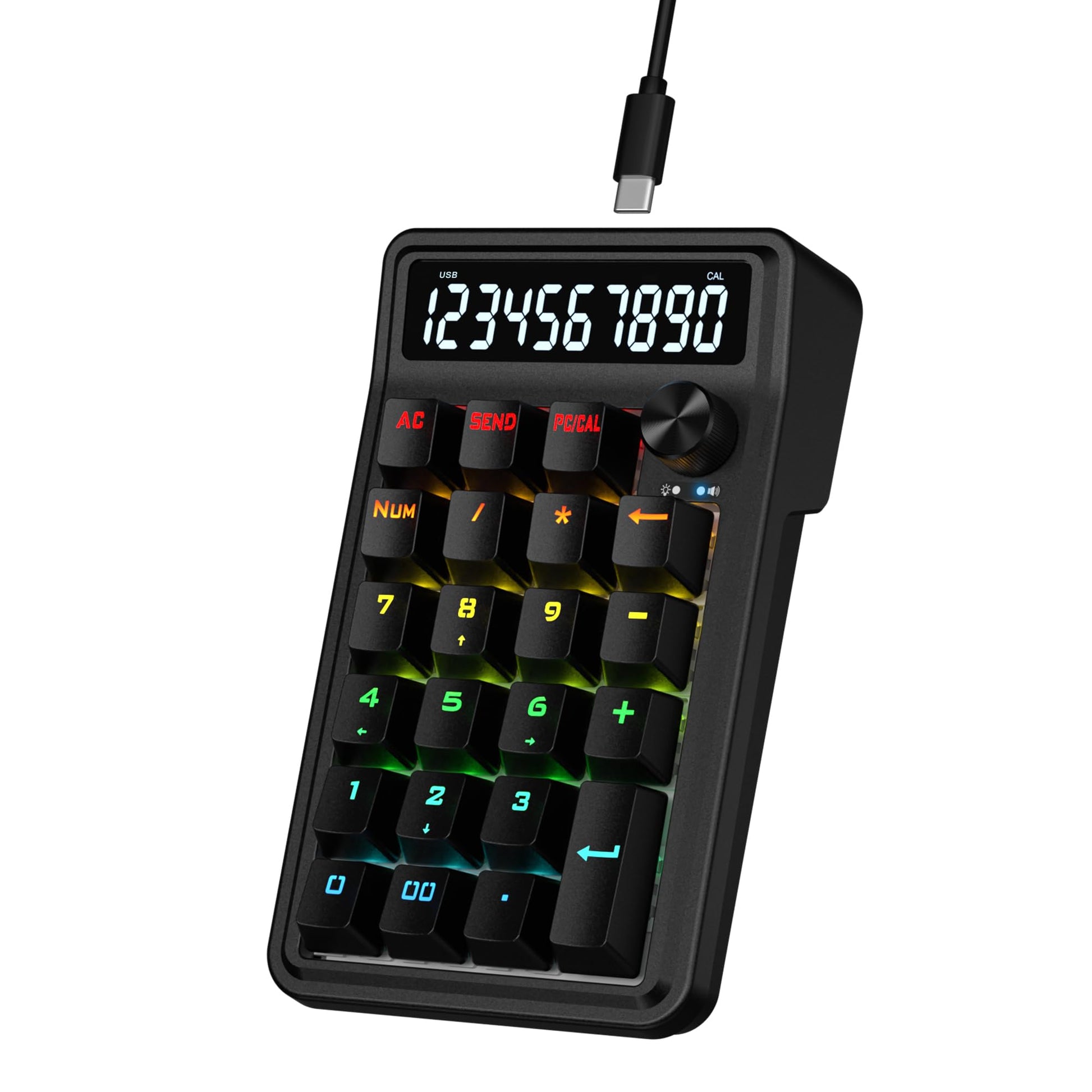 Redragon K733 Wired Gasket RGB Number Pad  22 Keys Mechanical Numpad w/PC & Calculate Modes  10 Digits Calculator Display  Knob Control  5-Layer Noise Dampening  Creamy Custom Linear Switch