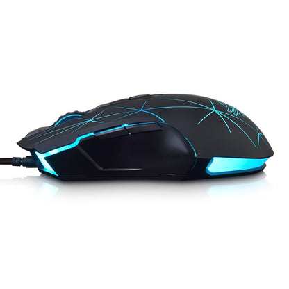FIRSTBLOOD ONLY GAME. AJ52 RGB Gaming Mouse - Programmable 7 Buttons, Ergonomic Design, Blue, USB for Windows, Mac, Linux