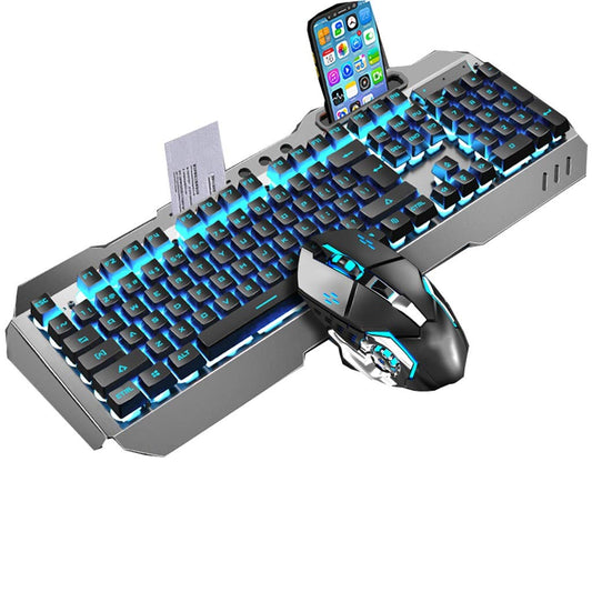 ARCH Waterproof Gaming Keyboard with Multimedia Knob, Knob Ergonomics Mechanical Keyboard with Mobile Phone Holder Slot,for Wind