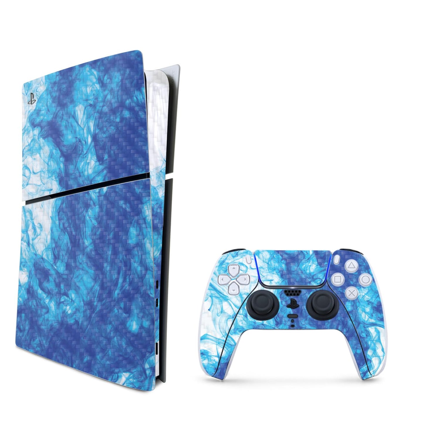 MightySkins Carbon Fiber Skin for PS5 Playstation 5 Slim Digital Edition Bundle - Vibrant Smoke Protective  Durable Textured Carbon Fiber Finish Easy to Apply Made in The USA
