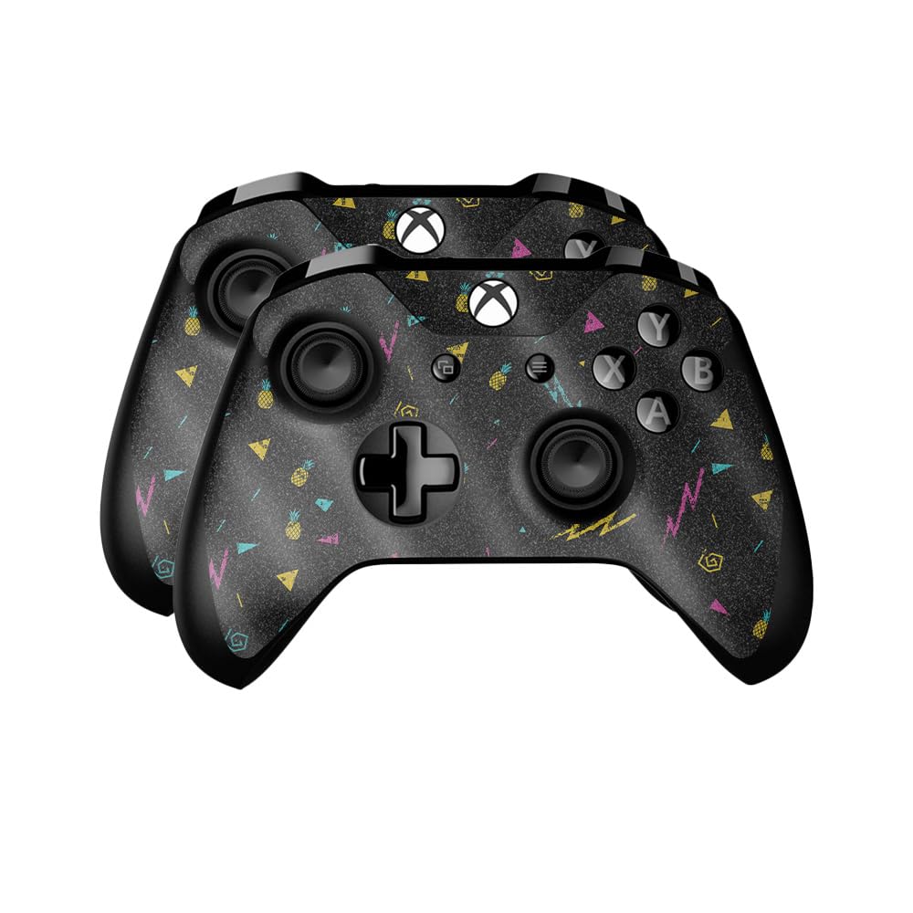 Glossy Glitter Skin Compatible with Microsoft Xbox One Controller (2 Pack) - Magic Pineapple - Premium 3M Vinyl Protective Wrap Decal Cover - Easy to Apply | Crafted in The USA by MightySkins