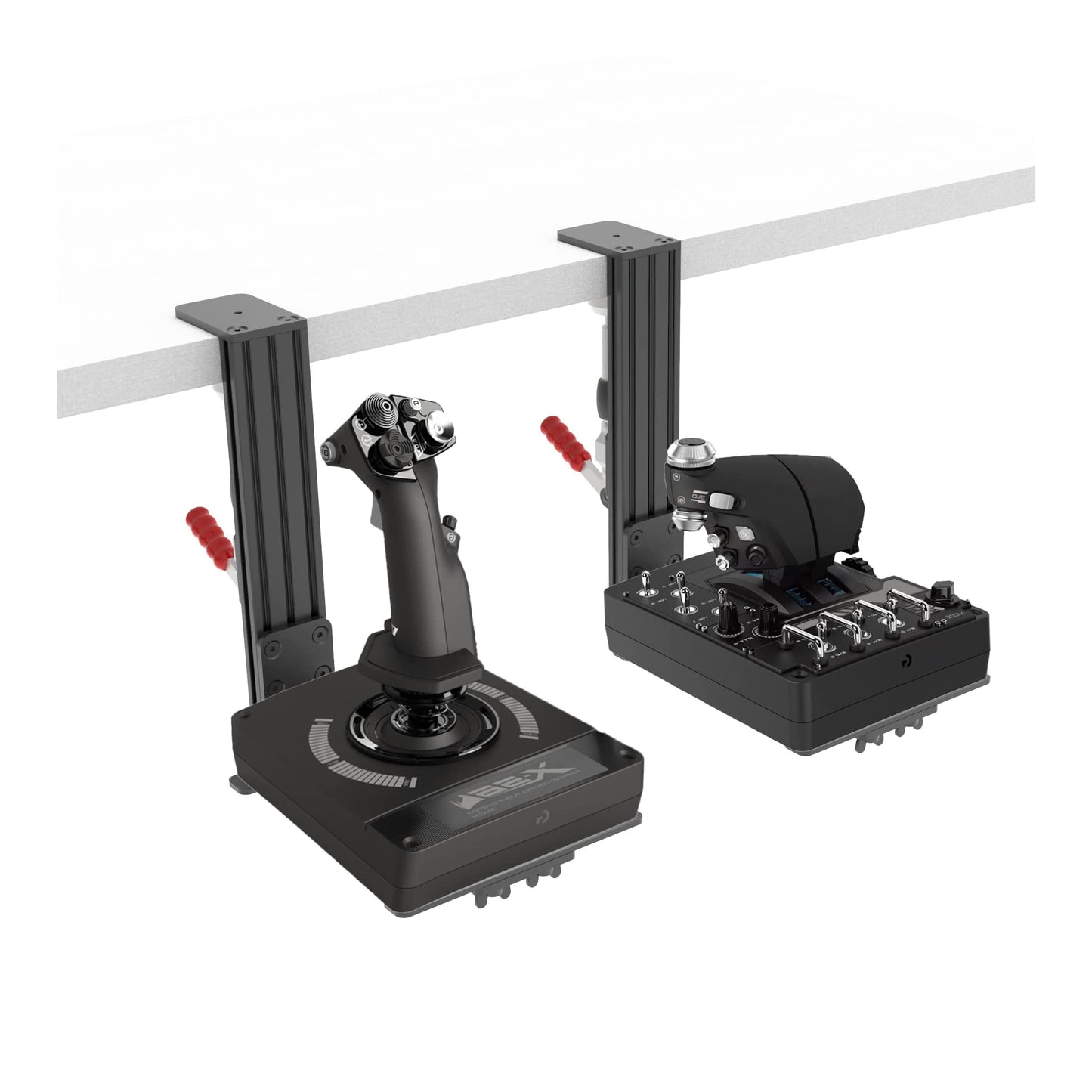 Hikig Desk Mount Hotas Mount Joystick Holder for Logitech X52/X56 & Thrustmaster, 2 Pack, Black