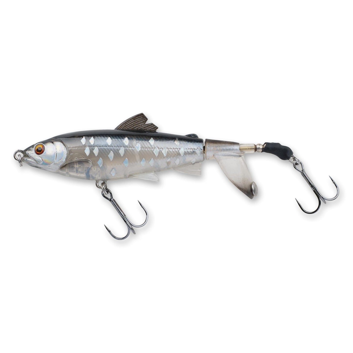 Savage Gear 3D Smash Tail Fishing Bait  1/2 oz  Dirty Silver  Realistic Contours  Colors & Movement  Durable ABS Construction  Ultra-Sharp Treble Hooks  Metal Rivet for Enhanced Sound